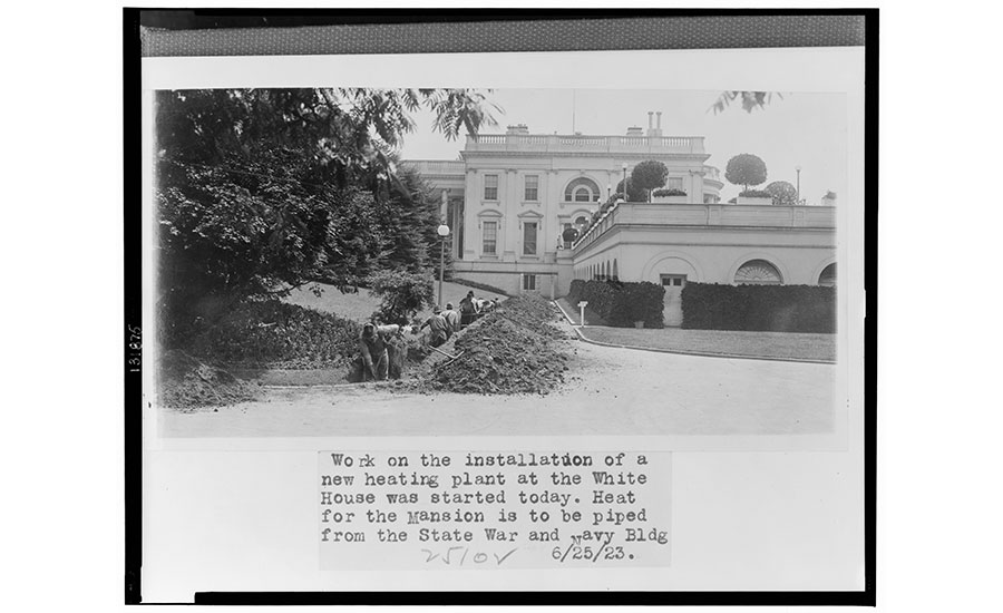 hvac at the white house in 1923