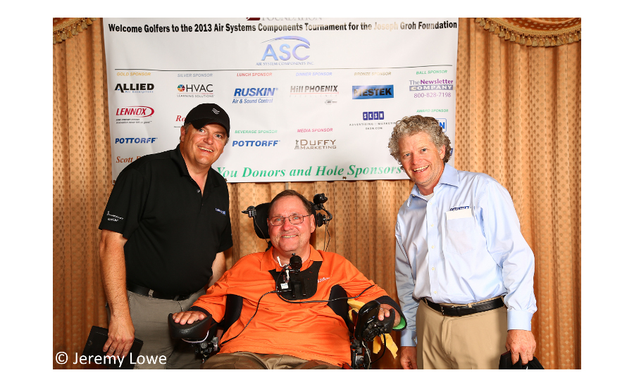 Frank Forrest (left) of Carlisle HVAC, Joseph Groh and Billy Prewitt of Carlisle HVAC at the foundation’s 2013 golf tournament. 