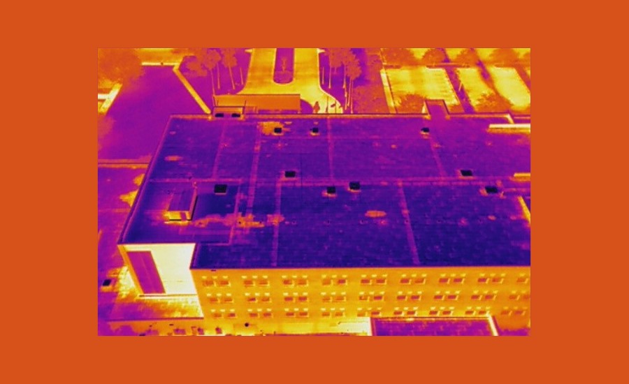 Thermal imaging footage of roof