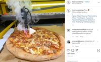 Instagram video of laser cutting a pizza