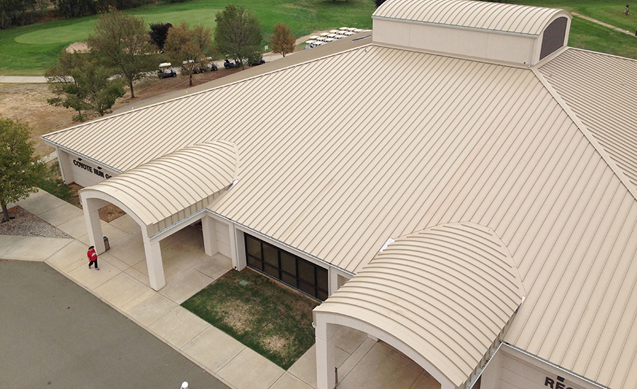 Metal roof installed on Air Force military base