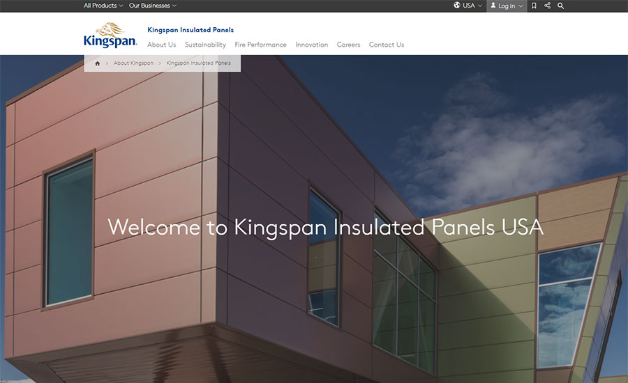 Kingspan has redesigned its website. 