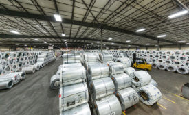 Coils of steel at a Majestic Steel USA facility