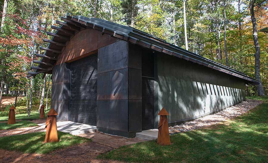 metal roofed boat house